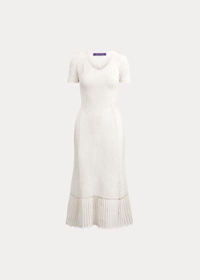 Vestidos Ralph Lauren Mujer Creme - Crocheted Silk - CPVDM6208